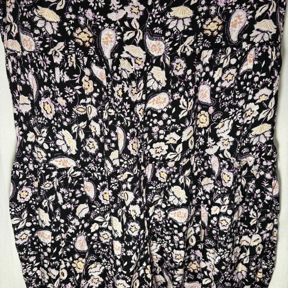 NWT Live To Be Spoiled Purple Paisley‎ Flutter Tier Romper Shorts Large Boutique